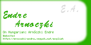 endre arnoczki business card