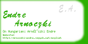 endre arnoczki business card